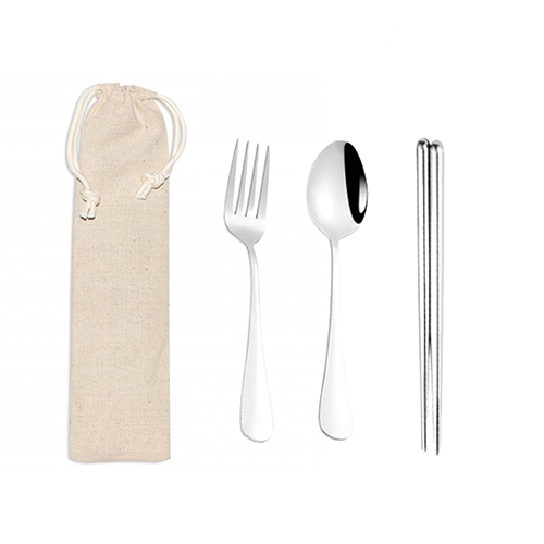 Stainless Steel Cultery Set with Cotton Drawstring