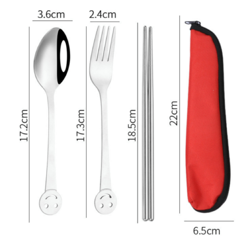 Stainless Steel Cutlery Set with Zip Pouch